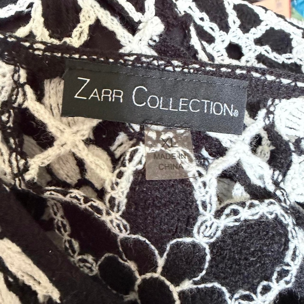 Zarr Collection black and white floral crochet dress w black slip dress size XL - Picture 7 of 8